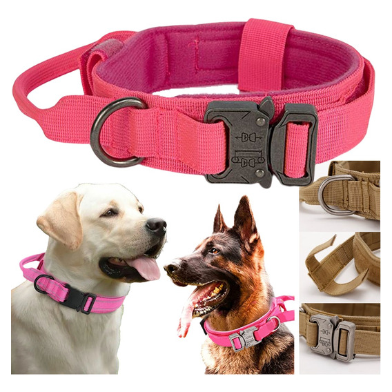 Collar Táctico Para Perro Con Hebilla Metal Super Resistente