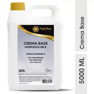 Crema Base Neutra Hidrosoluble Nutrilux 5 Kg S/parabenos