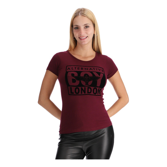 Playera De Manga Corta Casual Mujer Alternative Boy London