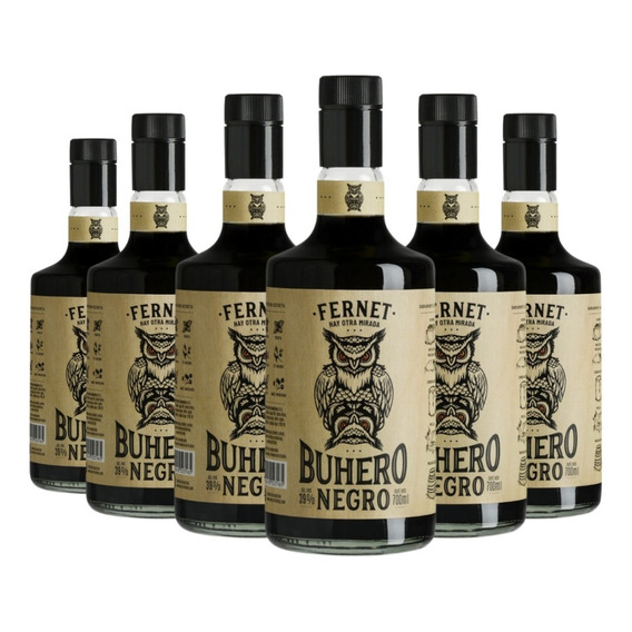 Fernet Buhero Negro Caja X 6 X 700. Aperitivo Fernet Premium