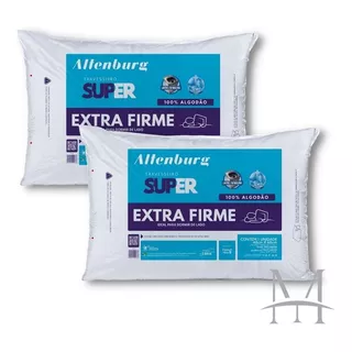 Kit 02 Travesseiros Altenburg Super 0,48x0,68m Extra Firme Cor Branco