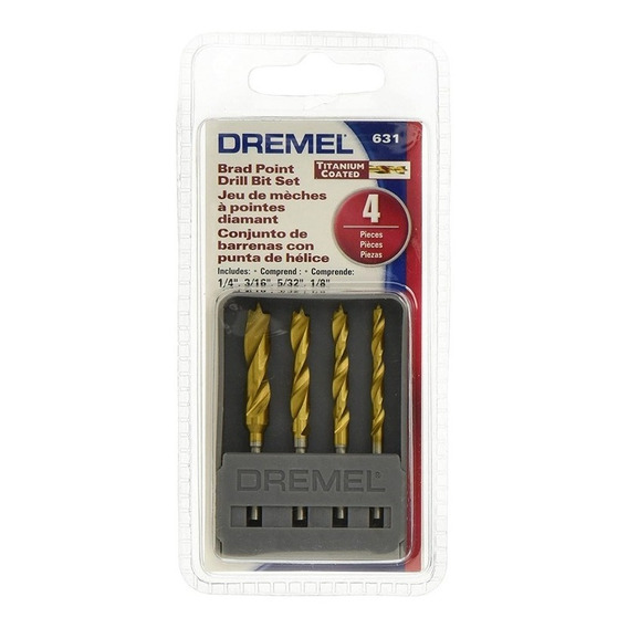 Juego 4 Brocas Mecha Acero Titanio 631 Dremel De 3,2 A 6,4