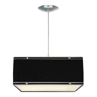 Colgante 2 Luces Cuadrado Con Cromo Deco Apto Led Luz Desing