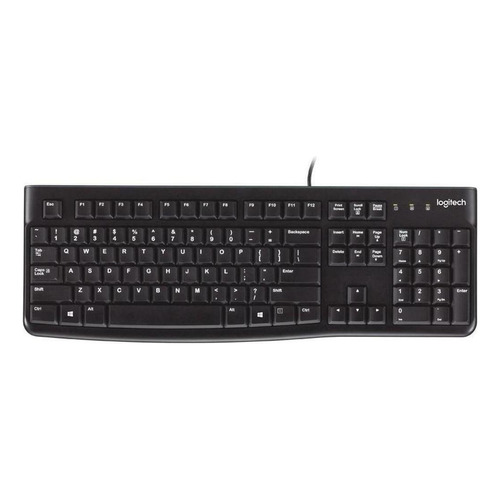 Teclado Logitech K120 QWERTY inglés UK color negro