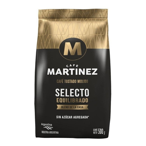 Cafe Martinez molido tostado selecto 500g sin azúcar agregada