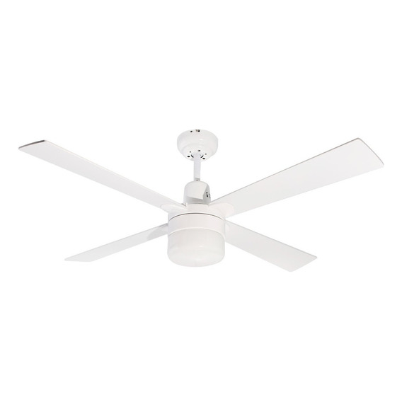 Ventilador De Techo 48 Blanco 60w 4 Aspas 1 Luz E27