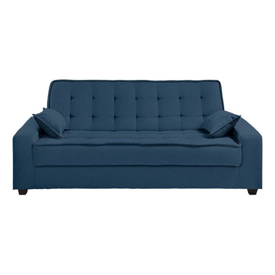 Sofa Cama Con Brazos 204x080x089 - Abierto 120x204 - Montana Color Azul Diseño de la tela Liso