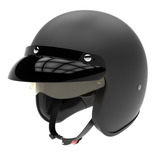 Casco Para Moto Abierto Hawk 721  Negro Classic Talle S 