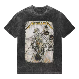 Camiseta Metallica Justice Classic Acid Wash Rock Activity