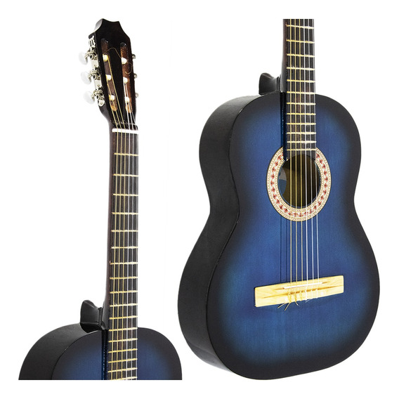 Guitarra Criolla Clasica De Estudio Color Azul Iniciacion