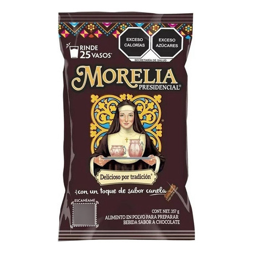 Caja Chocolate En Polvo Morelia Presidencial De 357grs/24b