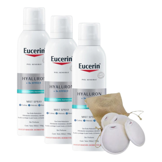 Combo X 3 Eucerin Hyaluron Filler Mist Spray Facial 150 Ml