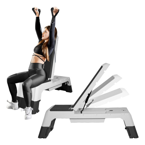 Banco Step Fitness Gym Multiposicion Fitness 3 Niveles Color Gris
