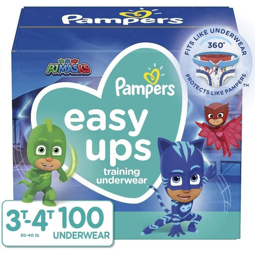 Pampers Easy Ups Pañales Entrenamiento Pjmasks 3t-4t 100 Uni