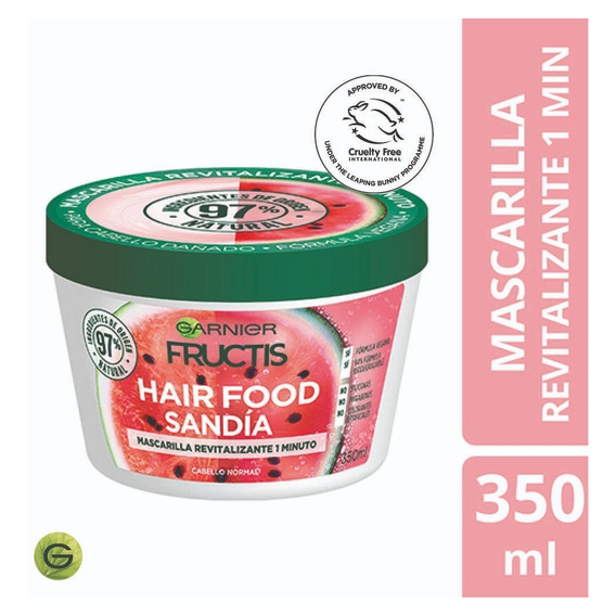 Mascarilla De Tratamiento Hair Food Sandia 350 Ml Fructis Revitalizante 1 Minuto