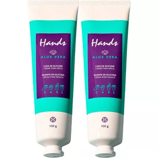  Kit Com 2 Luva De Silicone Hands Com Aloe Vera 100g - Hinode