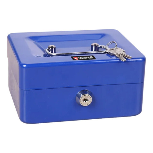 Caja De Dinero Fuerte Seguridad Metálica 20 Cm Color Azul