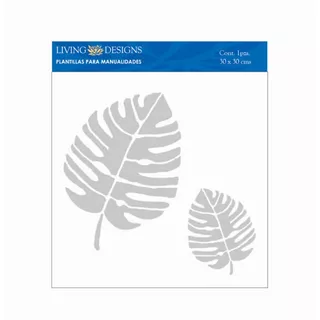 Plantilla Living Manualidades Stencil 30x30 Hojas Tropicales