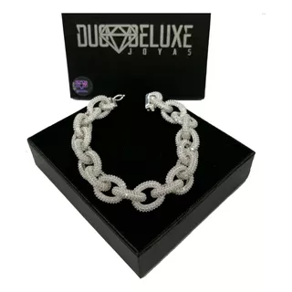 Pulsera Hombre Ancla Diamantada Plataley.925 Duodeluxejoyas®