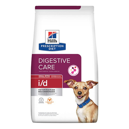 Hill's Prescription Diet Digestive Care i/d alimento para perro de raza pequeña sabor pollo en bolsa de 1.5kg