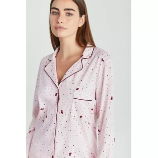 Pijama Camisero Invierno Woman Promesse Cat Moon Art 15186