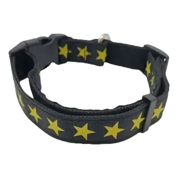 Collar Para Perros Razas Chicas Y Pequeñas Premium Ajustable Color Estrellas Negro