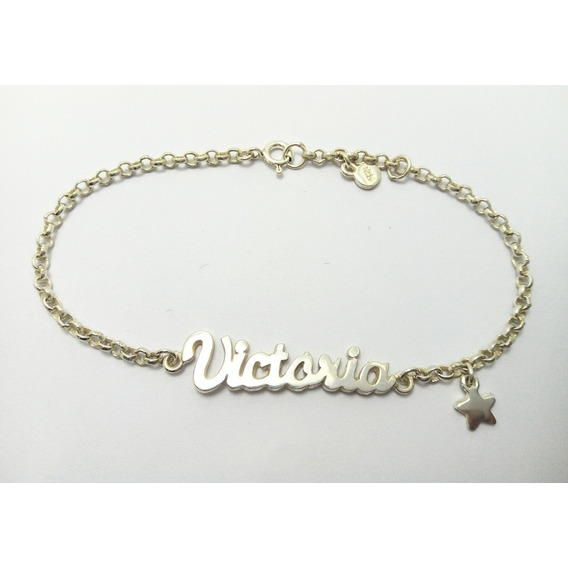 Pulsera Plata 925 Con Dije Nombre Personalizada+mini Dije 