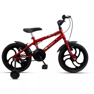 Mountain Bike Infantil Ello Bike Bike Aro 16 Freios V-brakes Cor Vermelho/preto Com Rodas De Treinamento