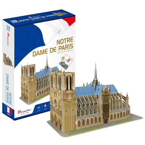 Puzzle 3d Notre Dame Paris Rompecabezas Cubicfun 53 Piezas