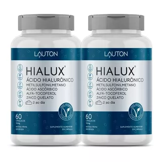 Combo 2 Hialux Acido Hialuronico 150mg Vegan 60 Caps Lauton Sabor Sin Sabor