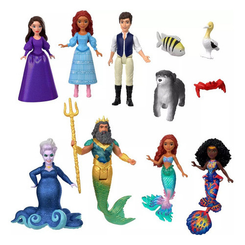 Figuras Muñecas Little Mermaid Ariel Tierra Y Mar X7