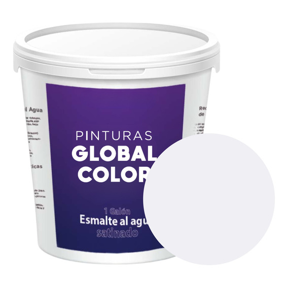 Esmalte Al Agua Satinado, Global Color, Galón, Gris-negro