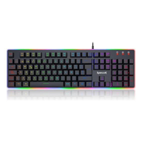 Teclado Semi Mecánico Gamer Redragon Dyaus 2 K509rgb Esp-ing Color del teclado Negro Idioma Español Latinoamérica