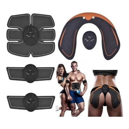 Kit De Cinturón Estimulador De Tónico Abdominal Y Glúteo Usb Color Negro