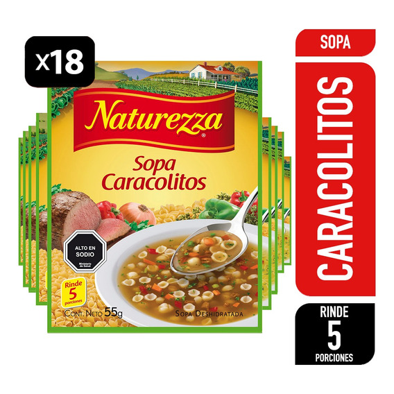 Pack 18 Sopas Naturezza Caseras 55g - Elige Tu Sabor