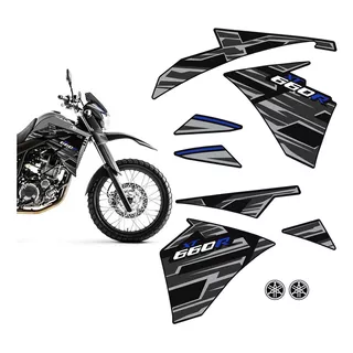 Kit Adesivos Yamaha Xt 660r 2015 2016 Preta