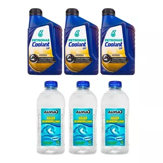 03 Aditivos Radiador Rosa Coolant Up Petronas + 03 Aguas 