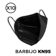 Barbijo Kn95 Negro X10 U Certificado N95 95% Barbijos Negros