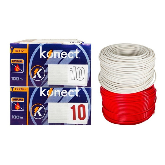 Cable Electrico Konect Cal 10 100m 2pzs Diferentes Colores