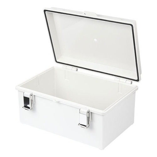 Gabinete De Plastico Para Exterior 19x29x14cm Con Broche Color Blanco