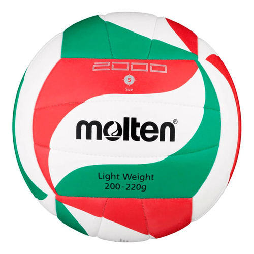 Molten 2000 pelota volleyball color blanco verde y rojo