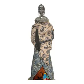 Figura Italiana. Art Deco Mujer Africana 30x8 Santini Italia