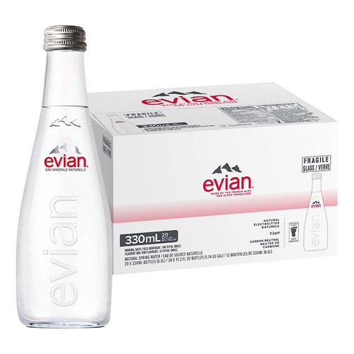 Agua Evian 330 Ml. Caja Con 20 Botellas