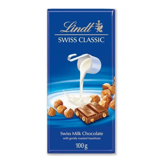 Chocolate Lindt Swiss Classic Avellana 100g Origen Suiza!