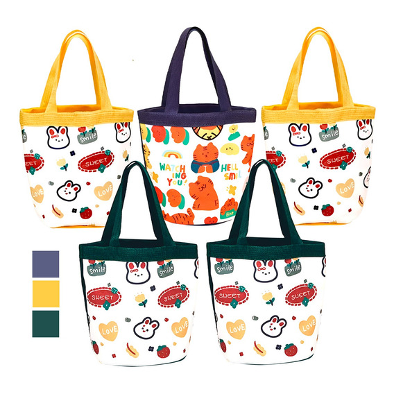 Bolso De Mano X5u Lona Portátil Estampado Compras Kawai 