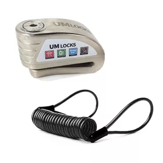 Combo Traba Disco Con Alarma + Cable Recordatorio Um Locks 