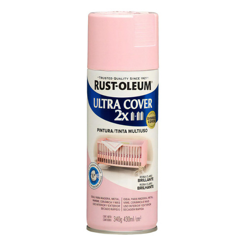 Pintura Aerosol Ultra Cover 2x 420 Ml / 340 Gr. Rust Oleum Color Rosa Claro Brillante