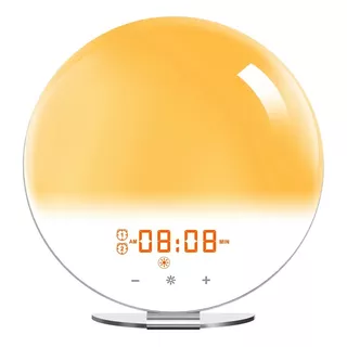 Despertador Smart Relógio Rádiofm Pôr Do Sol Alarme 7 Cores