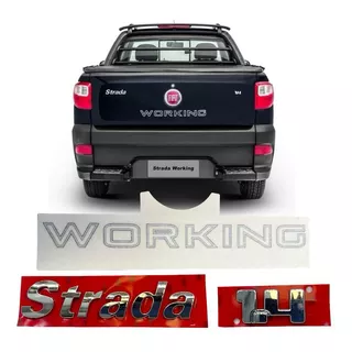 Emblema Traseiro Strada + 1.4 Adesivo Working 2016 2017 2018