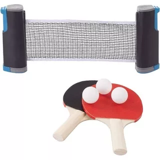 Kit Ping Pong Portatil Set 2 Paletas Pelotas Red Retráctil 